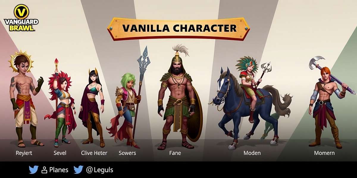 Vanilla Vanguard Brawl - Character collection Vanilla Vanguard Brawl character selection screen featuring diverse warriors from Indian mythology and modern settings