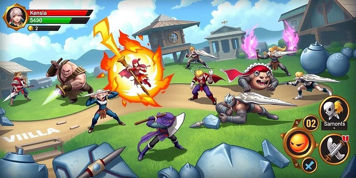 Vanilla Vanguard Brawl - Intense combat gameplay Vanilla Vanguard Brawl game screenshot showing intense team combat with various characters in a vibrant battlefield